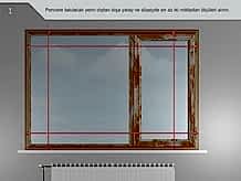 Pencere takılacak yerin dıştan dışa yatay ve düşeyde en az iki noktadan ölçüleri alınır.