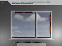 Kasa pencere boşluğuna kaldırılarak yatayda, düşeyde, içten ve dıştan terazisi alınarak geçici olarak sabitlenir.